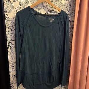 Deep Teal Waffle Knit Long Sleeve